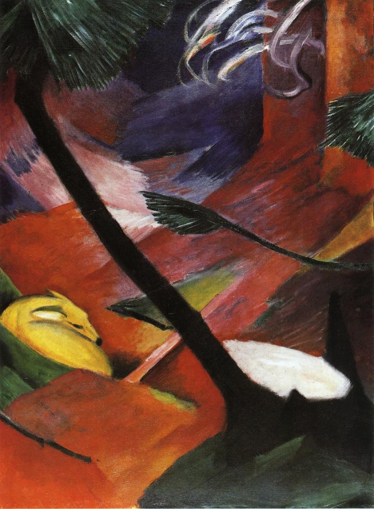 Deer In The Forest Ii by Franz Marc