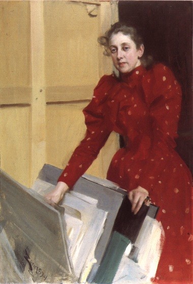 Portrait Of Emma Zorn In The Paris Studio by Anders Leonard Zorn
