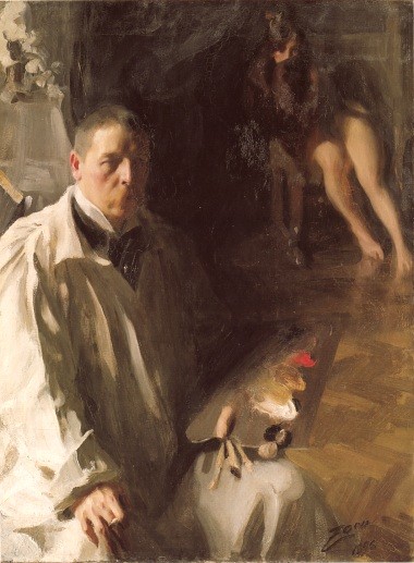 Self Portrait With A Model by Anders Leonard Zorn