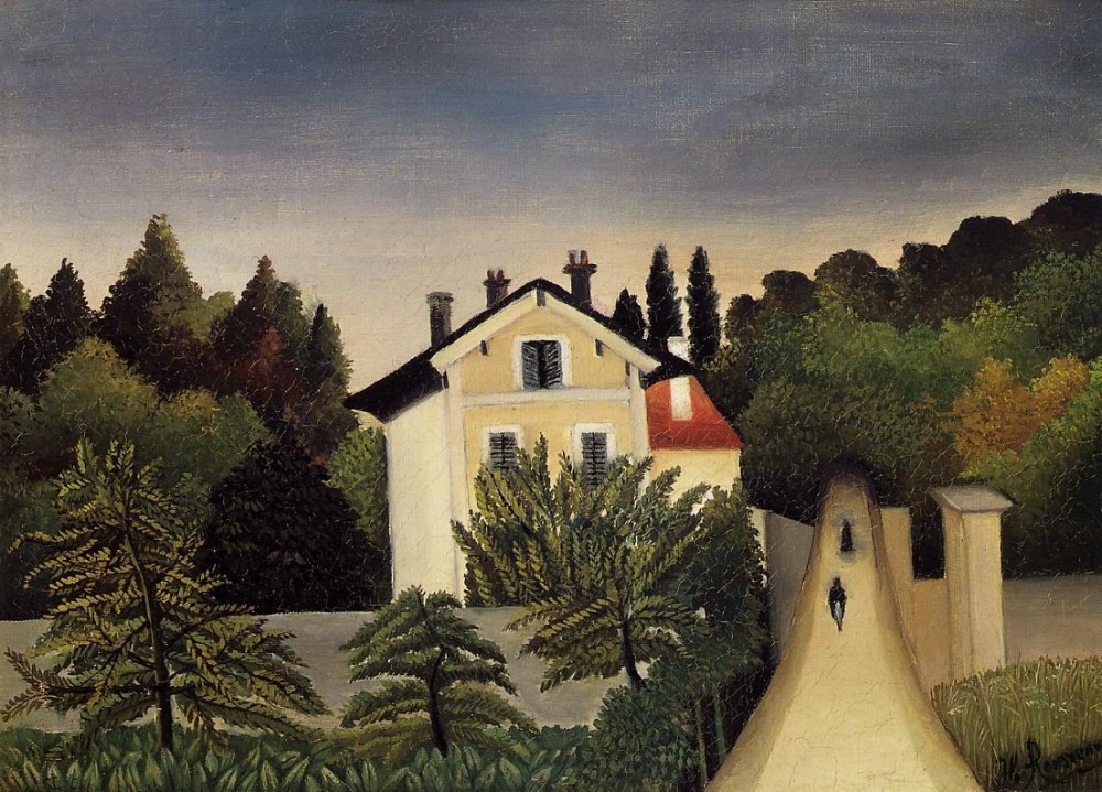 Landscape On The Banks Of The Oise Area Of Chaponval by Henri Julien Félix Rousseau