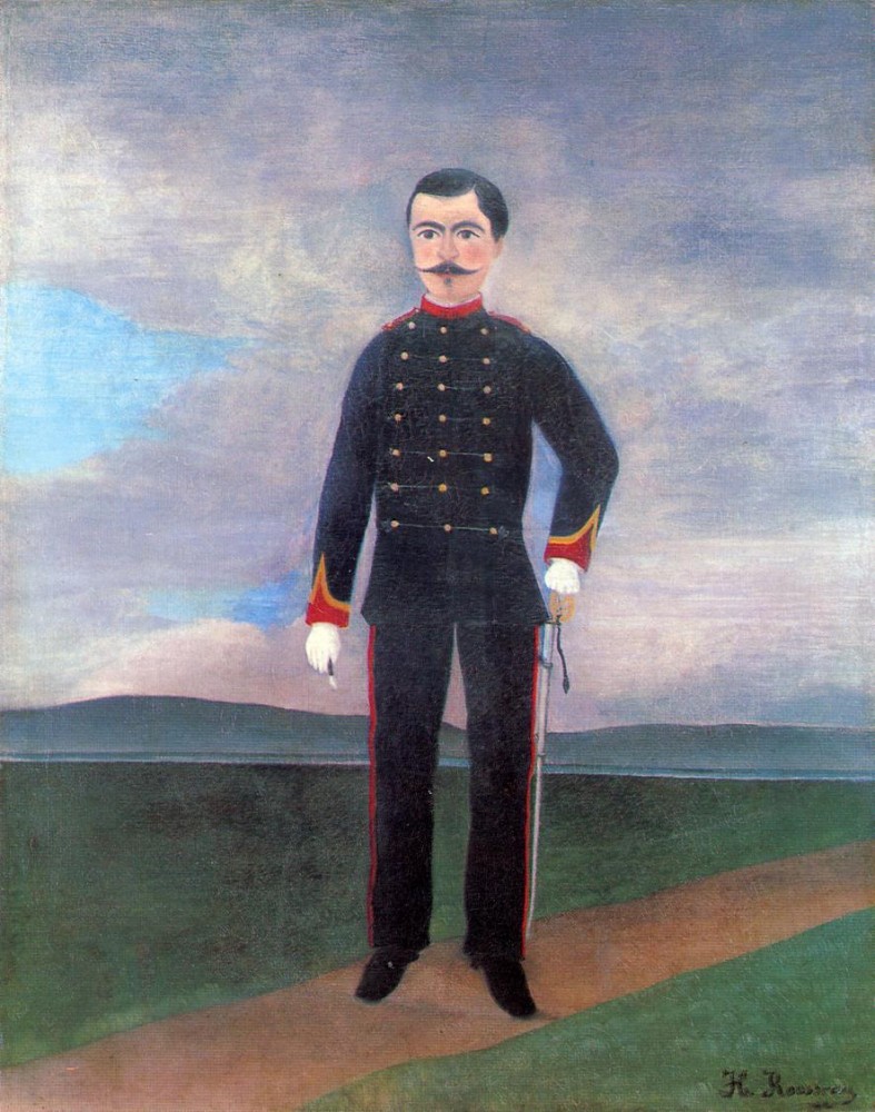 Portrait Of Frumence Biche In Uniform by Henri Julien Félix Rousseau