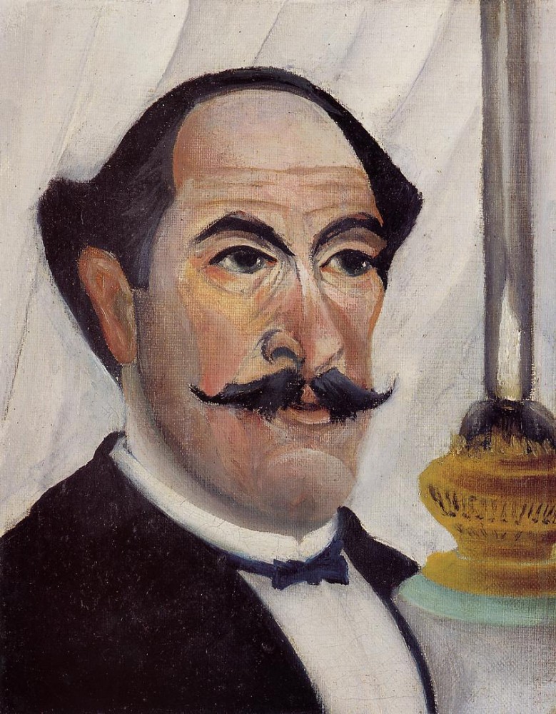 Self Portrait With A Lamp by Henri Julien Félix Rousseau