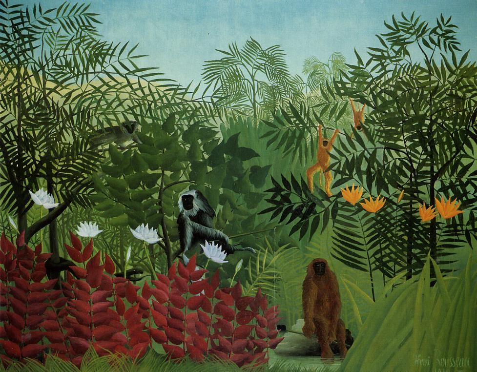 Tropical Forest With Apes And Snake by Henri Julien Félix Rousseau