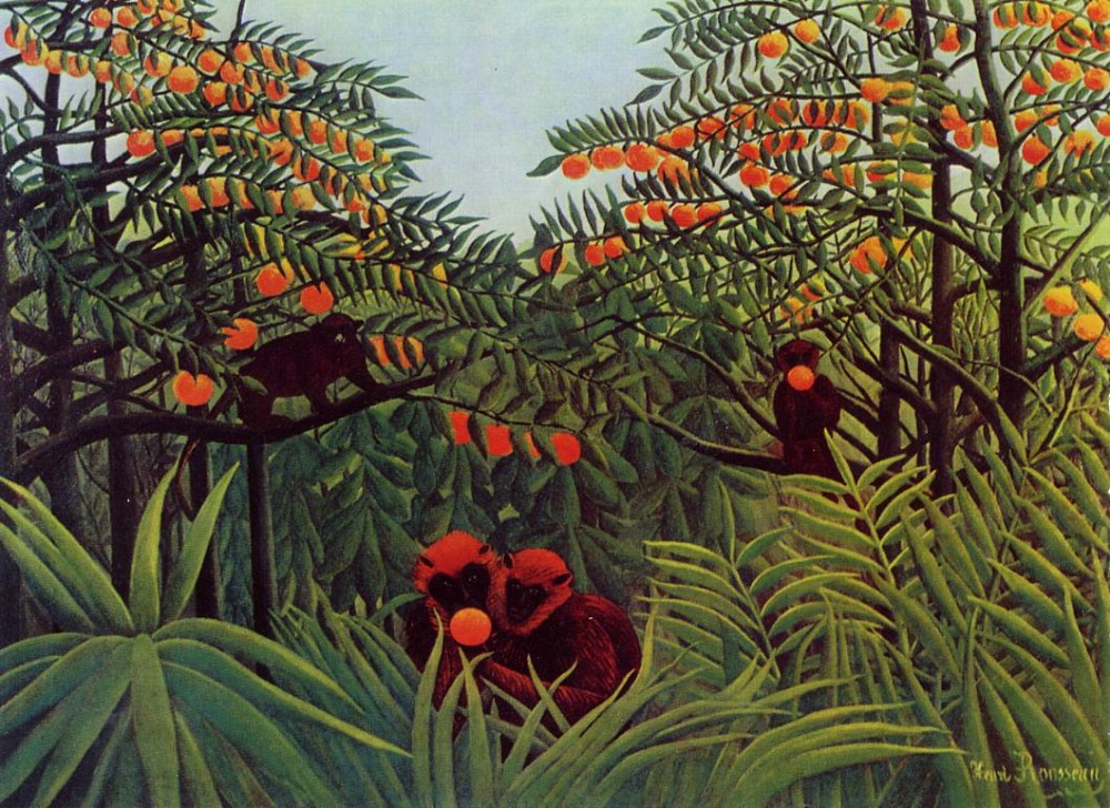 Apes In The Orange Grove by Henri Julien Félix Rousseau