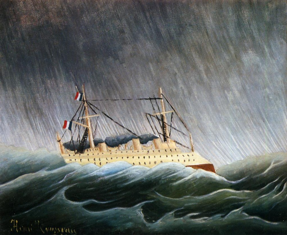 Boat In A Storm by Henri Julien Félix Rousseau