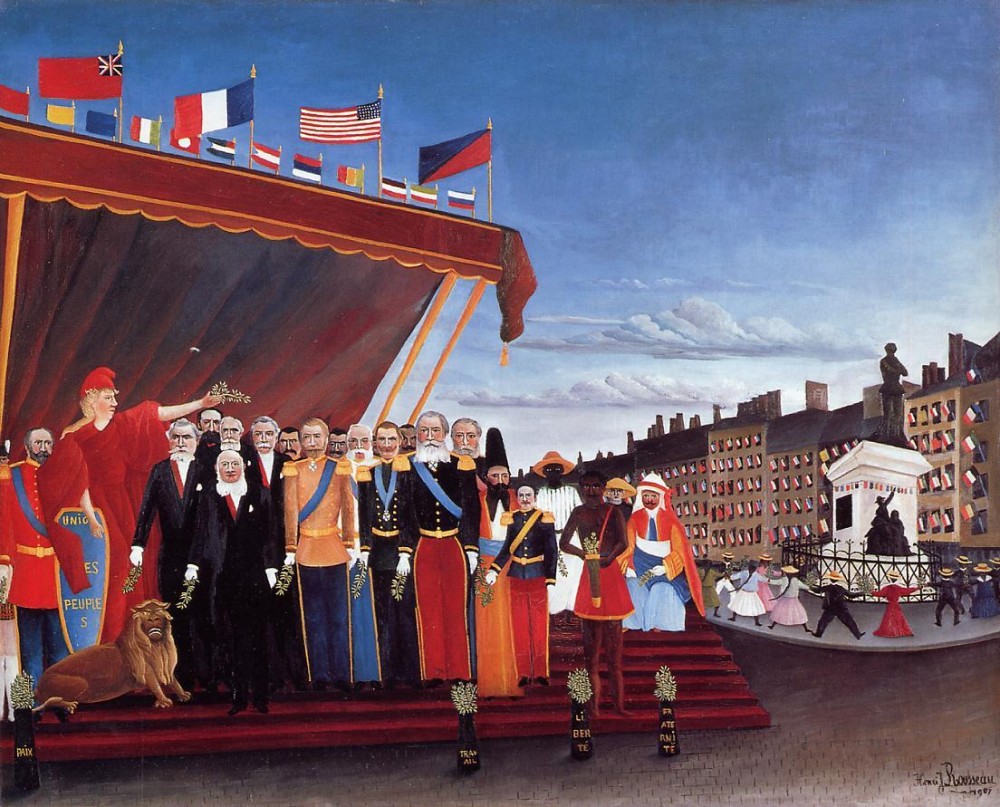 The Representatives Of Foreign Powers Coming To Greet The Republic As A Sign Of Peace by Henri Julien Félix Rousseau