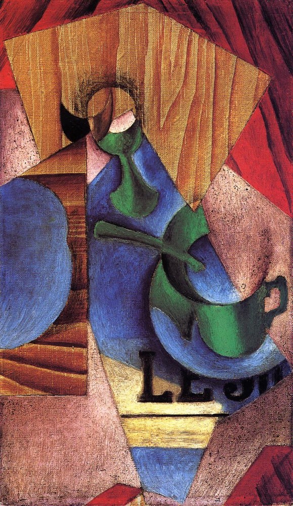 Glass, Cup and Newspaper by Juan Gris