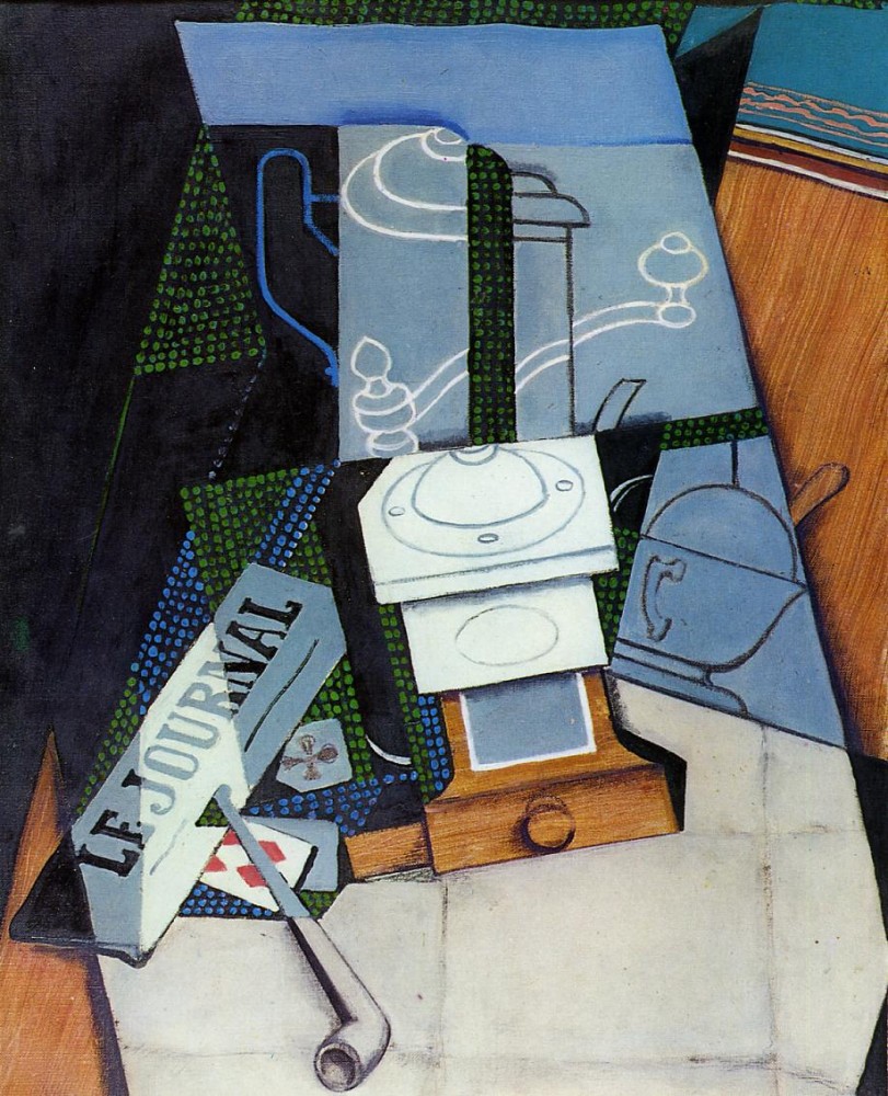 Newspaper with Coffee Mill by Juan Gris