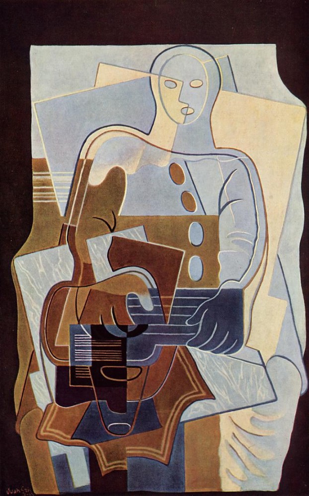 Pierrot with Guitar by Juan Gris