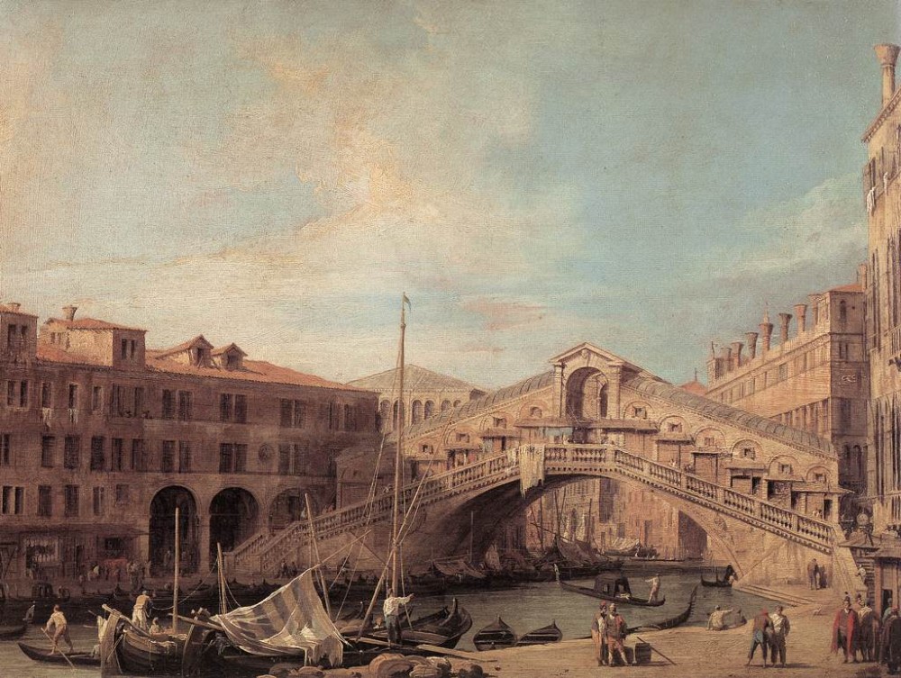 Grand Canal The Rialto Bridge From The South by Giovanni Antonio Canal