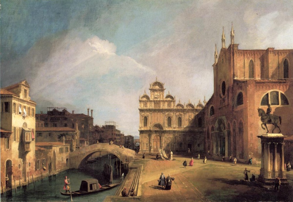 Santi Giovanni E Paolo And The Scuola Di San Marco by Giovanni Antonio Canal