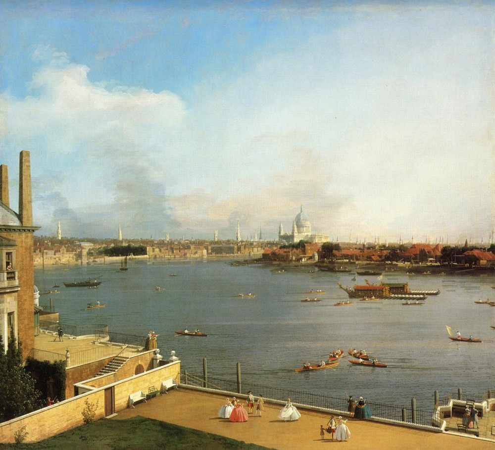 The Thames And The City Of London From Richmond House by Giovanni Antonio Canal