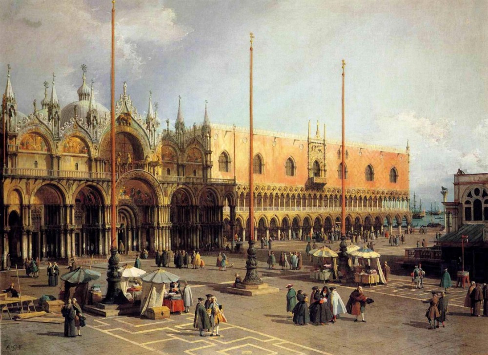View Of The Church And The Doges Palace From The Procuratie Vecchie by Giovanni Antonio Canal