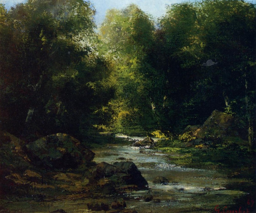 River Landscape by Jean Désiré Gustave Courbet