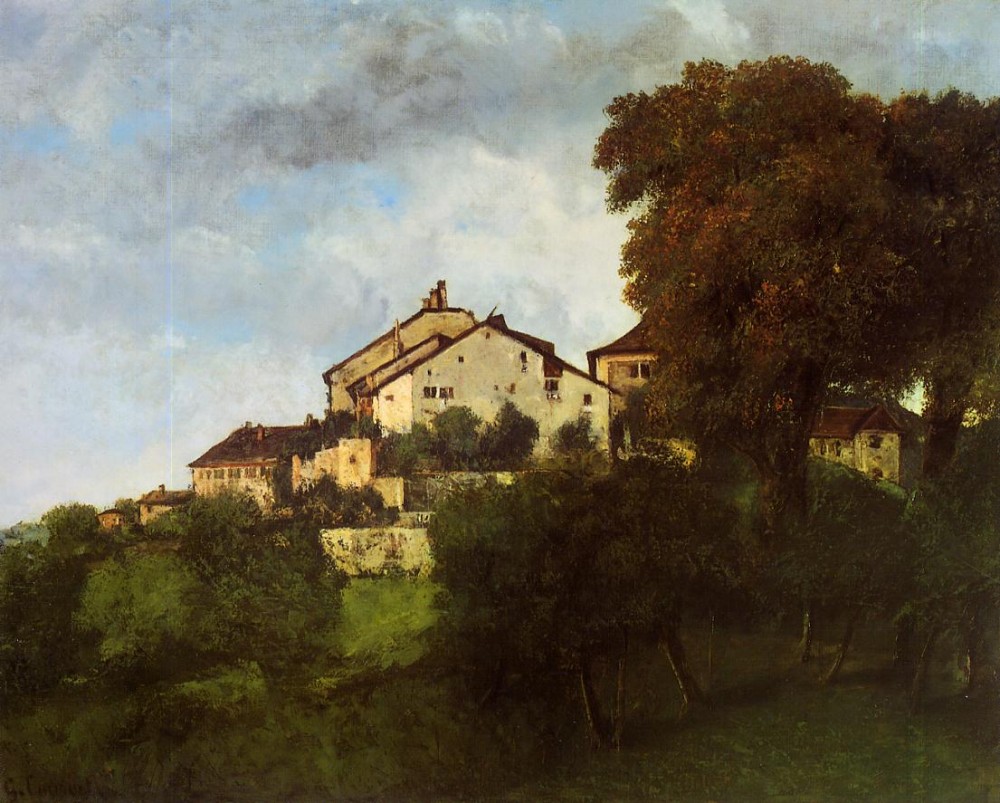 The Houses of the Chateau d-Ornans by Jean Désiré Gustave Courbet