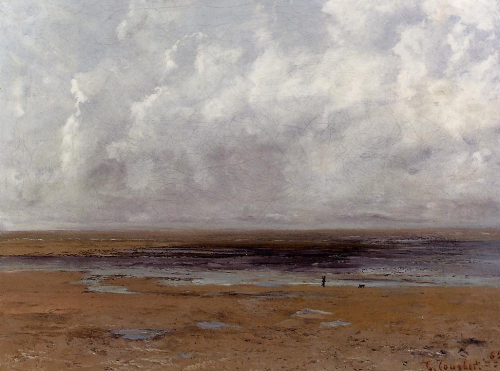 The Beach at Trouville at Low Tide by Jean Désiré Gustave Courbet