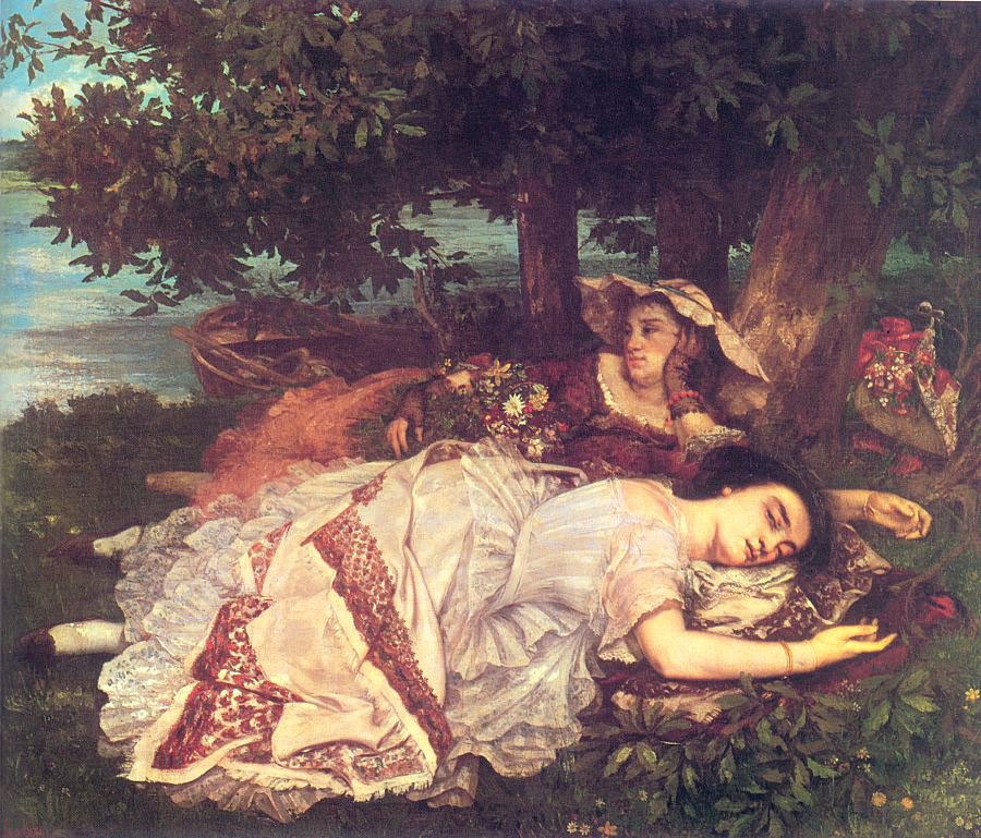 The Young Ladies on the Banks of the Seine by Jean Désiré Gustave Courbet