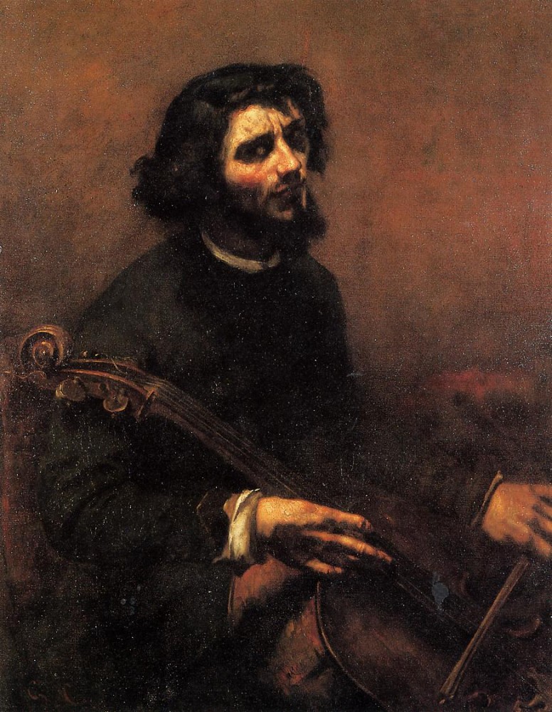 The Cellist Self Portrait by Jean Désiré Gustave Courbet