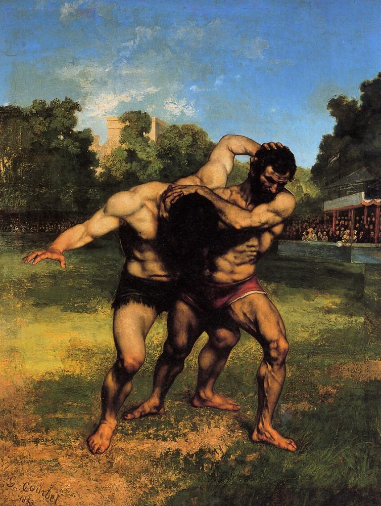 The Wrestlers by Jean Désiré Gustave Courbet
