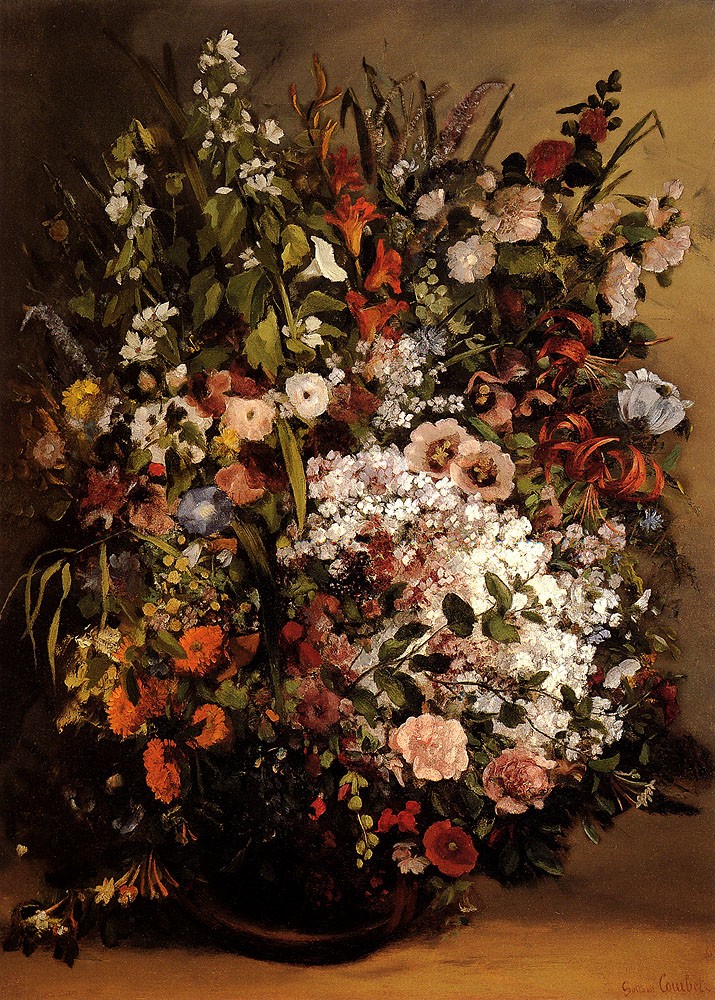 Bouquet Of Flowers In A Vase by Jean Désiré Gustave Courbet