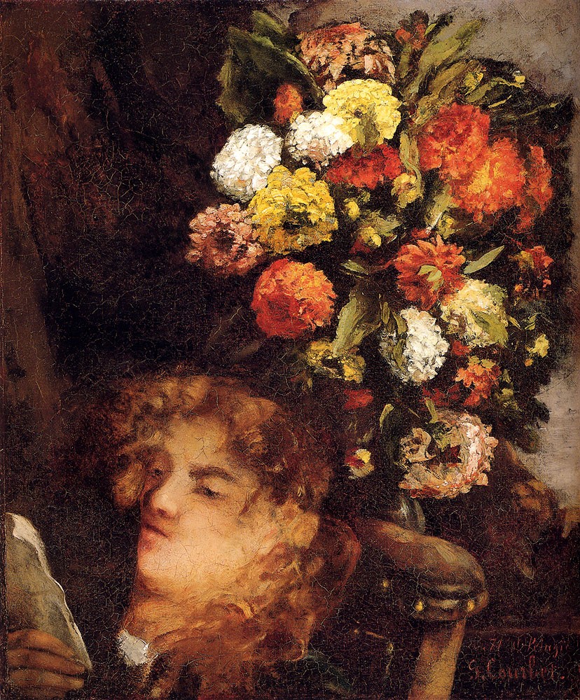 Head Of A Woman With Flowers by Jean Désiré Gustave Courbet