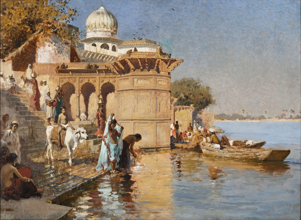 Along The Ghats Mathura by Edwin Lord Weeks