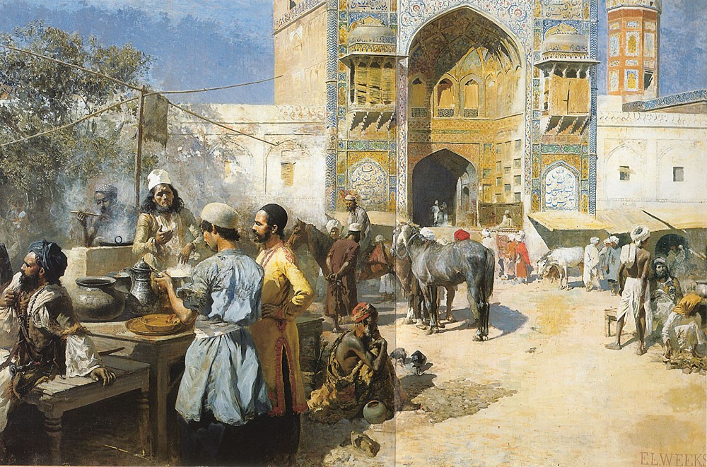 An Open-Air Restaurant Lahore by Edwin Lord Weeks