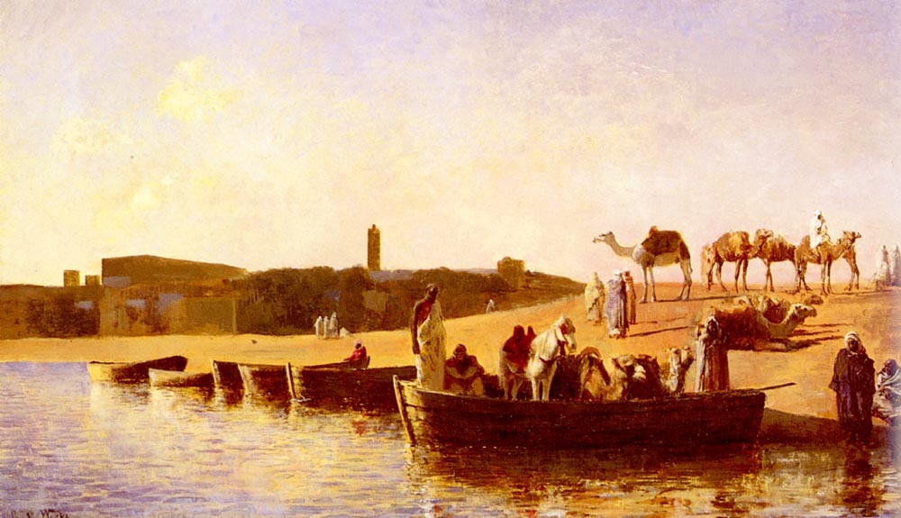 At The River Crossing by Edwin Lord Weeks