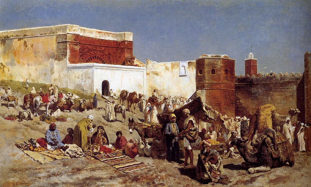 Moroccan Market Rabat by Edwin Lord Weeks
