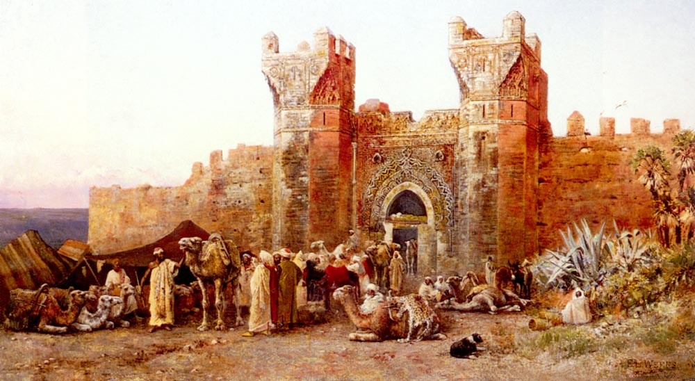The Departure Of A Caravan From The Gate Of Shelah Morocco by Edwin Lord Weeks