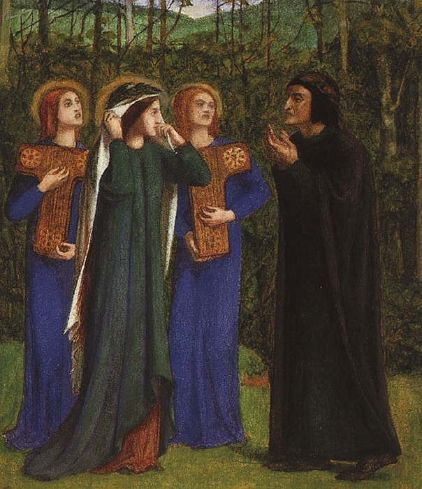 The Meeting Of Dante And Beatrice In Paradise by Dante Gabriel Rossetti