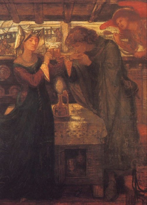 Tristram And Isolde Drinking The Love Potion by Dante Gabriel Rossetti