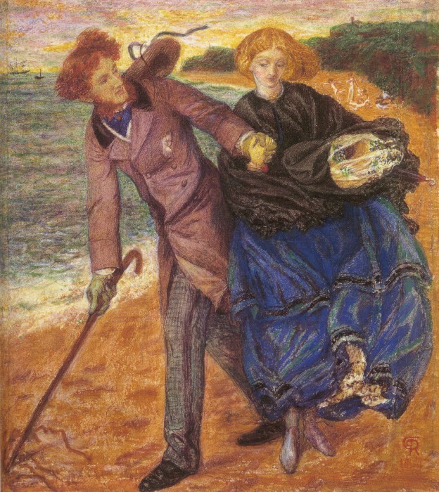 Writing On The Sand by Dante Gabriel Rossetti