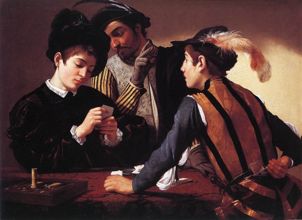 The Cardsharps by Michelangelo Merisi da Caravaggio