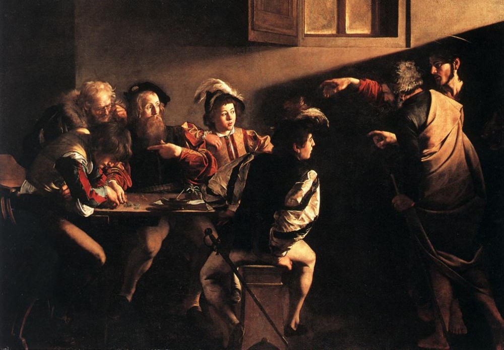 The Calling of Saint Matthew by Michelangelo Merisi da Caravaggio
