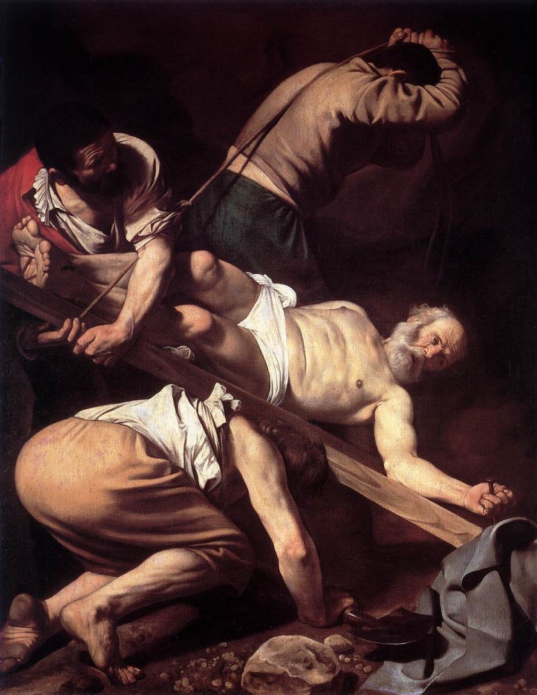 The Crucifixion of Saint Peter by Michelangelo Merisi da Caravaggio