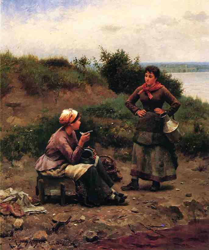 A Discussion Between Two Young Ladies by Daniel Ridgway Knight