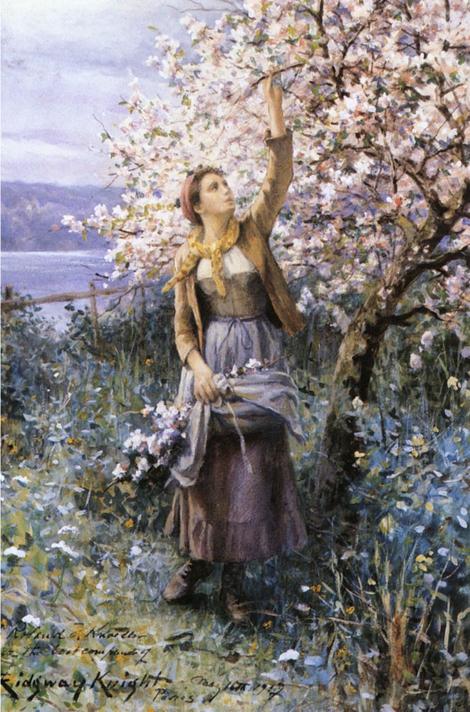 Gathering Apple Blossoms by Daniel Ridgway Knight