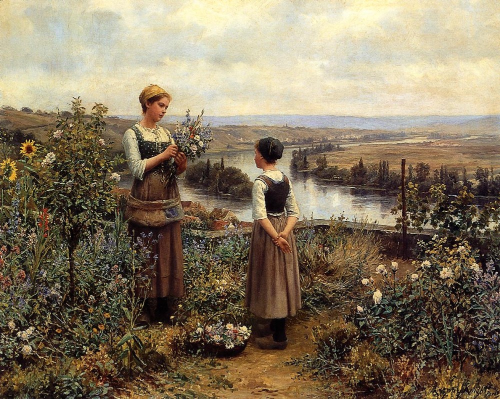 Picking Flowers by Daniel Ridgway Knight