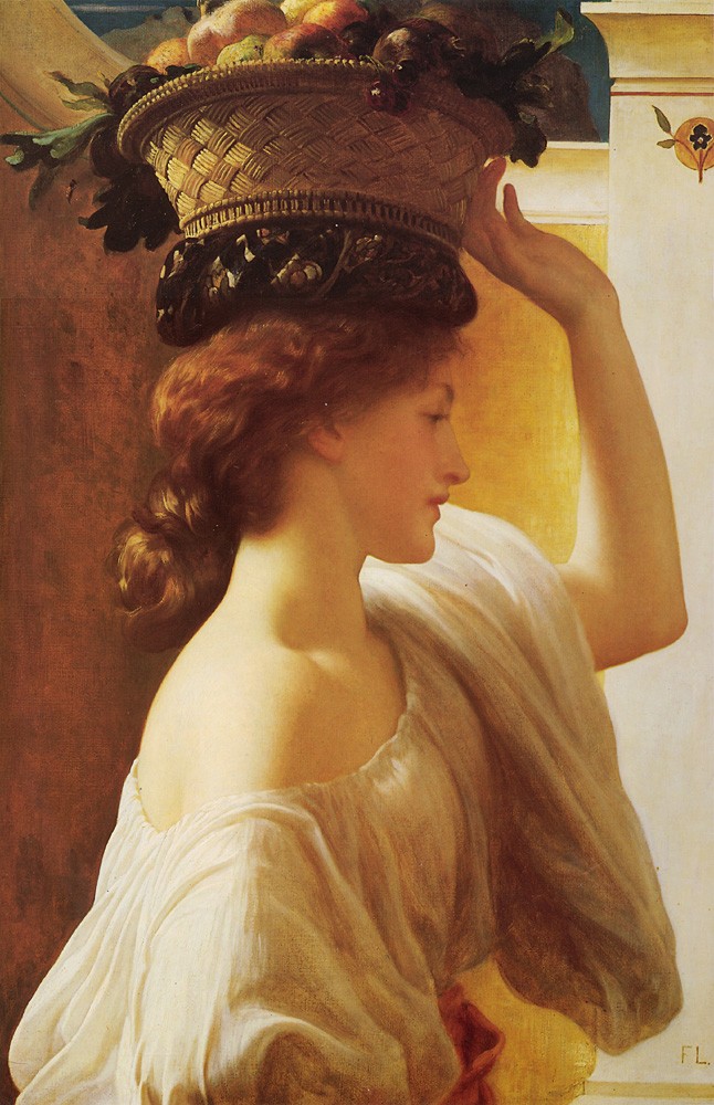 Eucharis A Girl with a Basket of Fruit by Sir Frederic Leighton