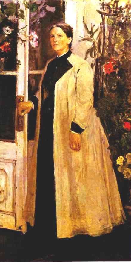 Portrait Of Olga Orolva by Konstantin Alekseyevich Korovin