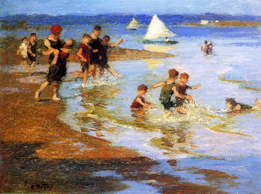 Children at Play on the Beach by Edward Henry Potthast
