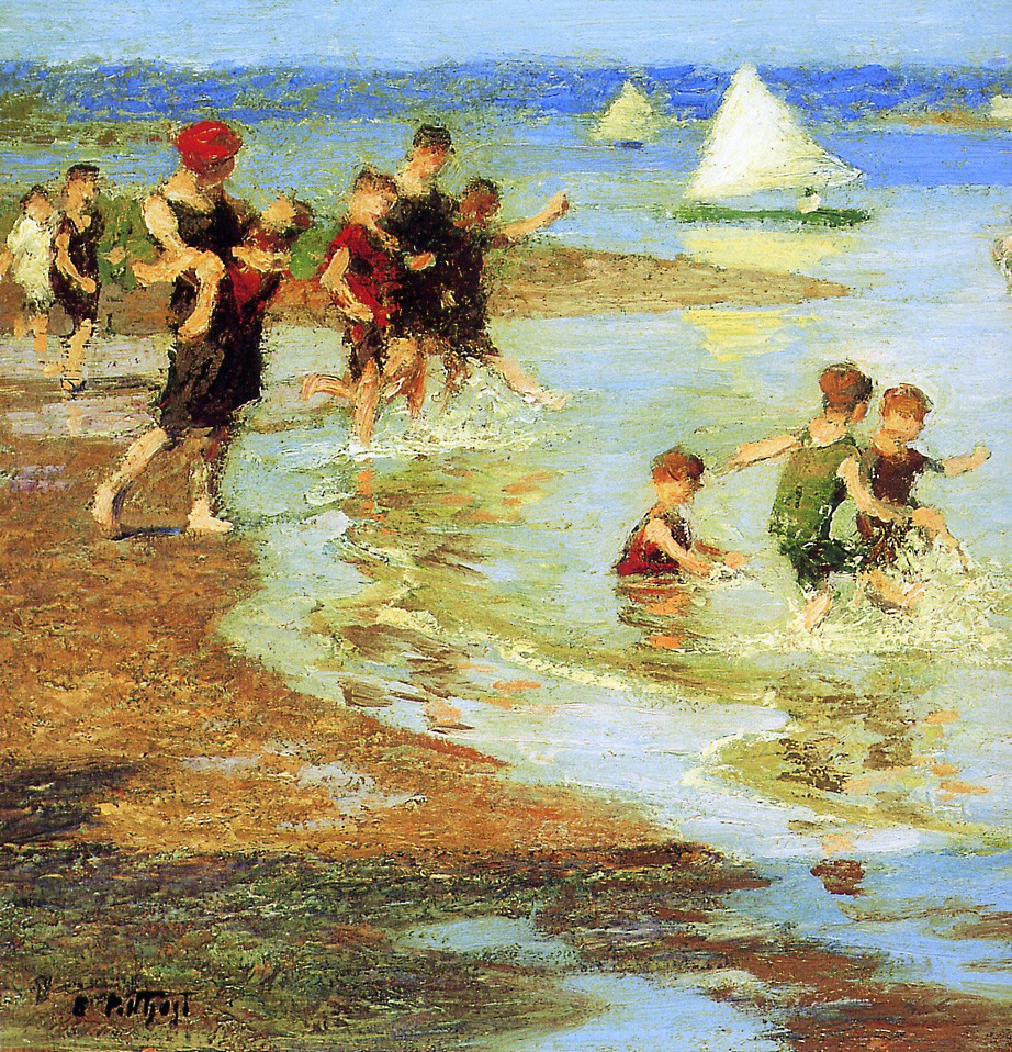 Children at play on the beach Sun by Edward Henry Potthast