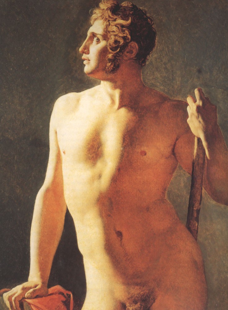 Male Torso by Jean-Auguste-Dominique Ingres