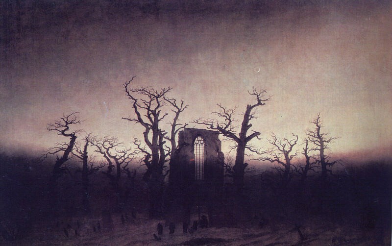 Abbey in an Oak Forest by Caspar David Friedrich
