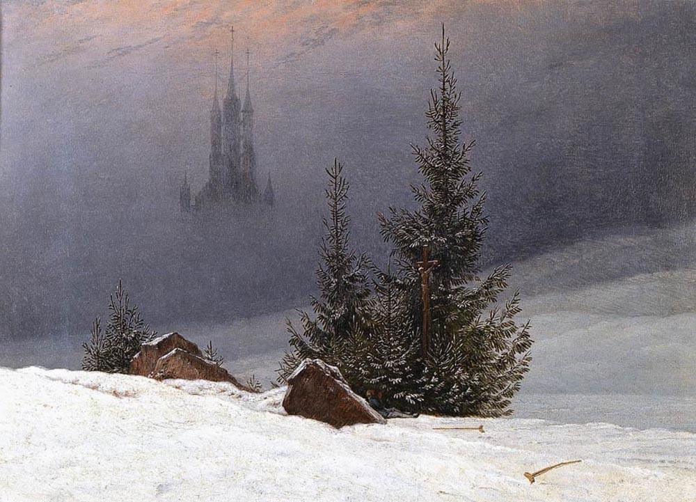 Winter Landscape With Church by Caspar David Friedrich