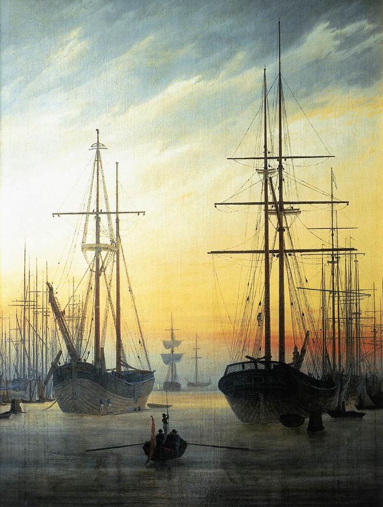 View Of A Harbour by Caspar David Friedrich