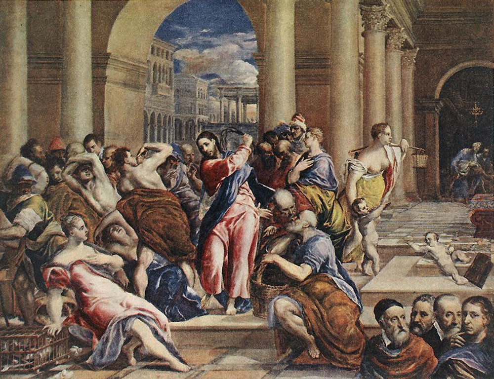 Christ Driving the Traders from the Temple by Doménikos Theotokópoulos (el Greco)