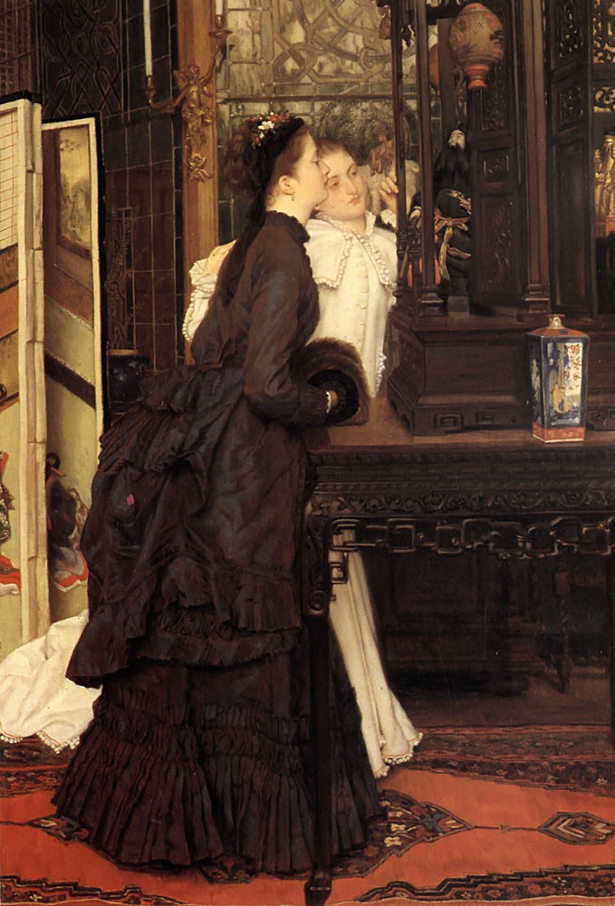 Young Ladies Looking At Japanese Objects by Jacques Joseph (James) Tissot