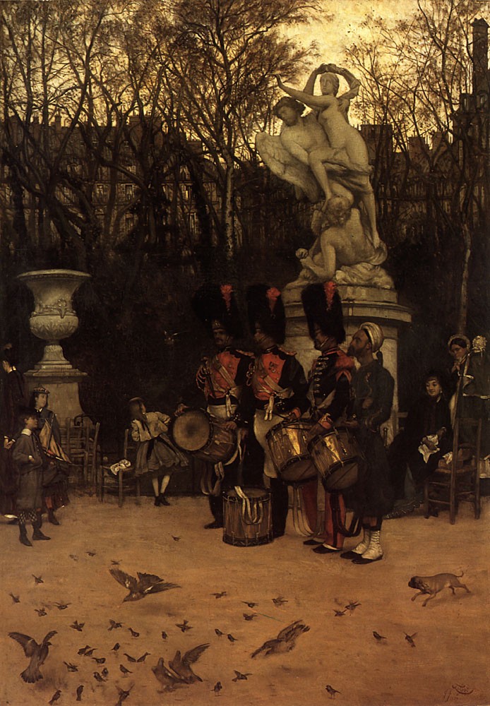 Beating The Retreat In The Tuileries Gardens by Jacques Joseph (James) Tissot